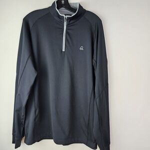 Deolax Pullover Large Mens Black Quarter‎ Zip Golf Performance Stretch Athletic
